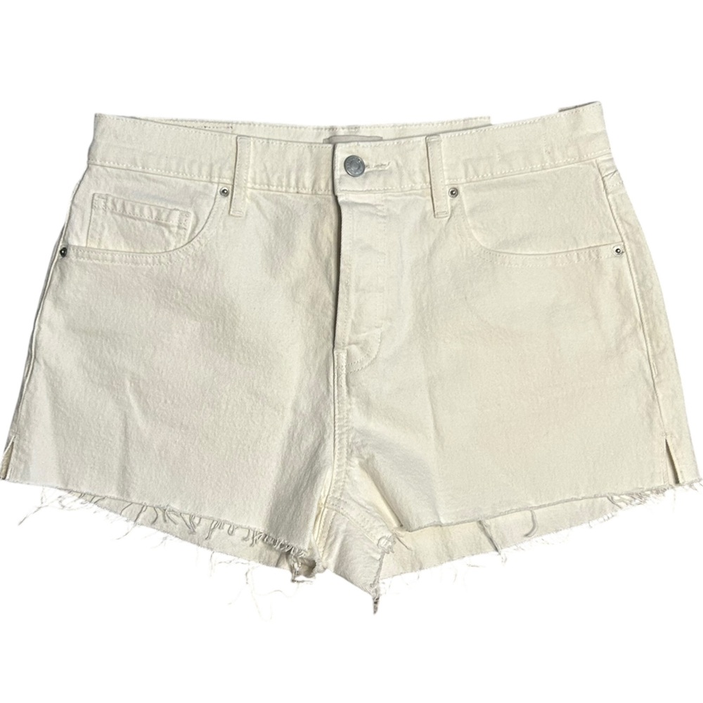 PacSun Cream Frayed Stretch 70’s Denim Cutoff Shorts 28
